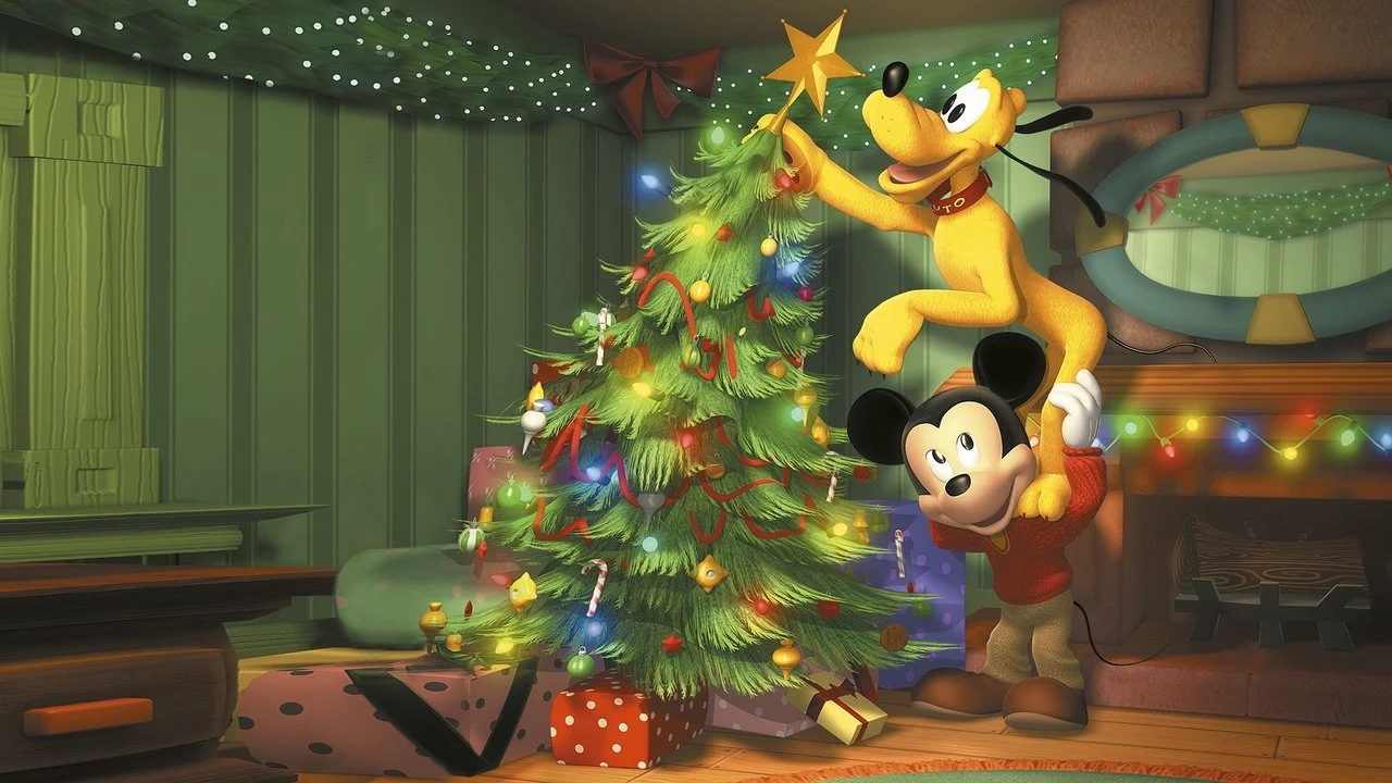 Mickey Y Sus Amigos Juntos Otra Navidad - Backdrop
